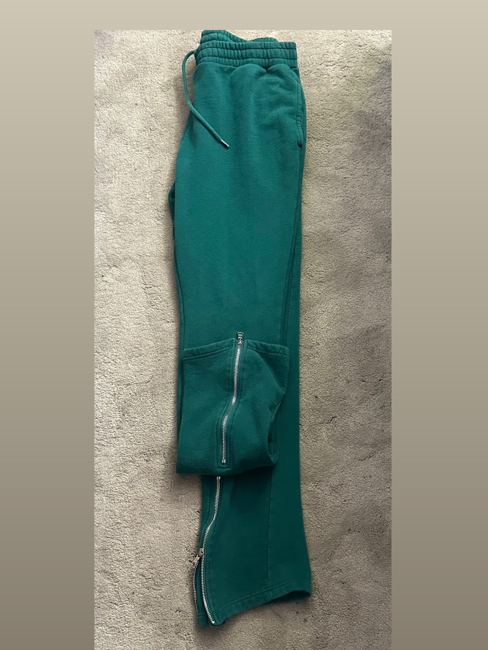 Fashion Nova Men's Teal Zip-Detail Joggers